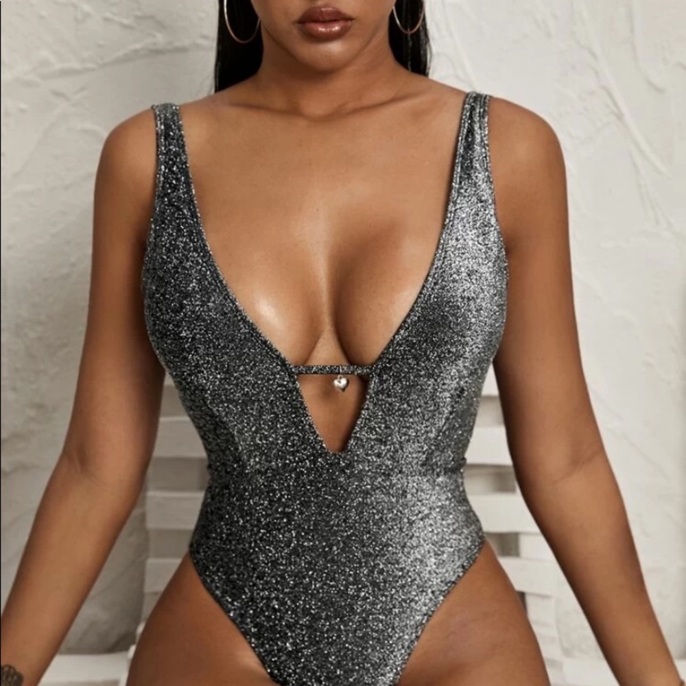 Shein Silver Glitter Swimsuit